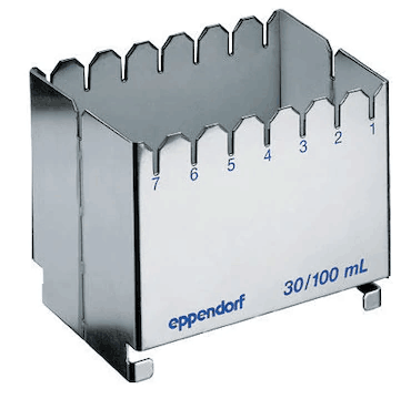 德國艾本德（Eppendorf）ReservoirRack,用于存放10mL、30mL和100mL試劑槽。最多可以放置7個(gè)試劑槽模塊或試劑槽
